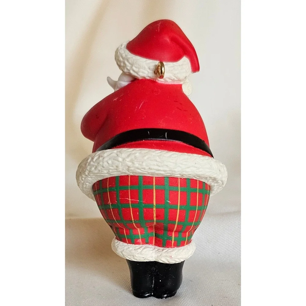 VTG 1995 Hallmark Keepsake Ornament Santa Golfing Red Plaid 3 Inch Golf Club